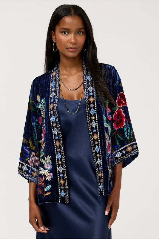 VELVET CROPPED KIMONO - Johnny Was Trending