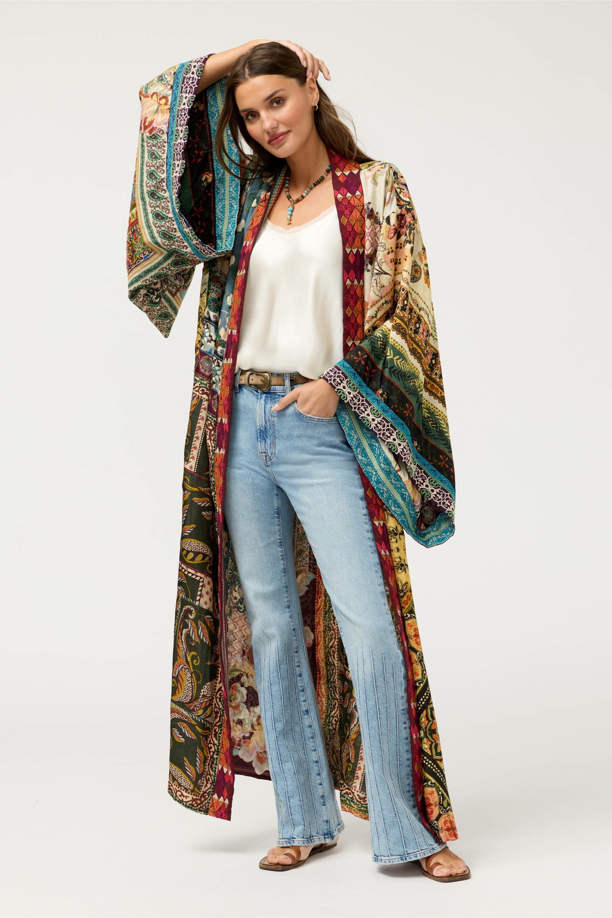AZIZA REVERSIBLE LONG KIMONO - Johnny Was Signature