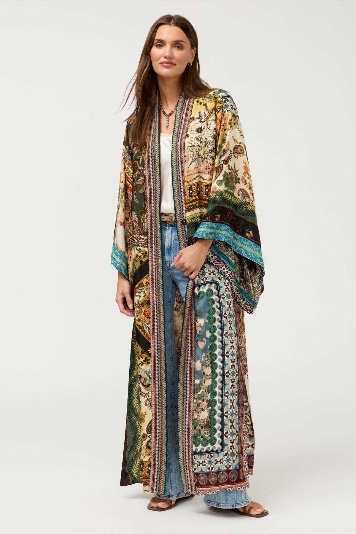 AZIZA REVERSIBLE LONG KIMONO - Johnny Was Signature