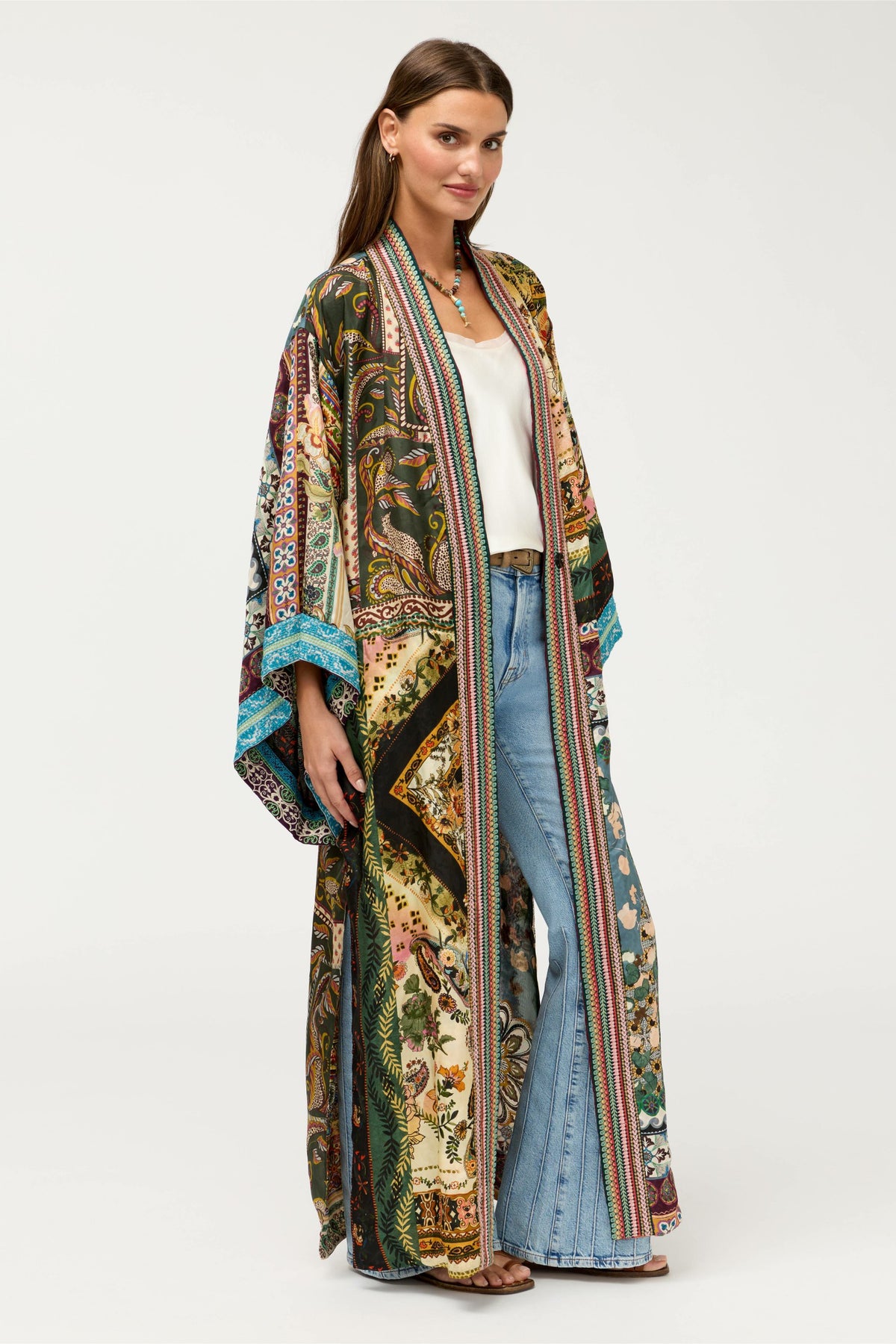 AZIZA REVERSIBLE LONG KIMONO - Johnny Was Signature