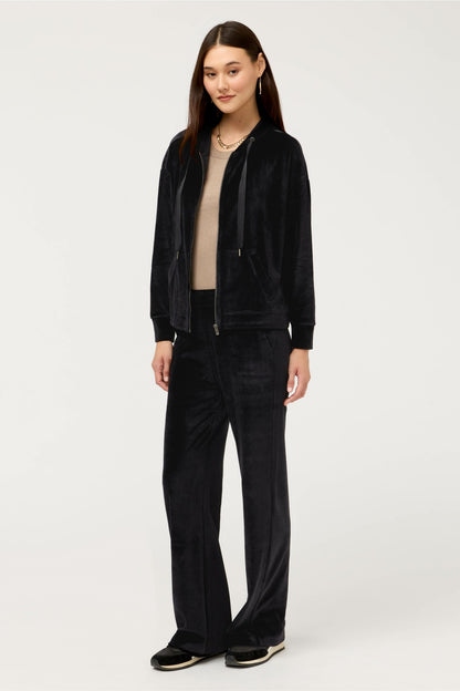 ESSENTIALS VELOUR LONG SLEEVE ZIP FRONT HOODIE - Johnny Was Recommended