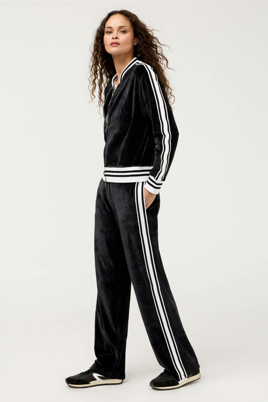 ESSENTIALS VELOUR PANT WITH STRIPE DETAIL - Johnny Was Exclusive