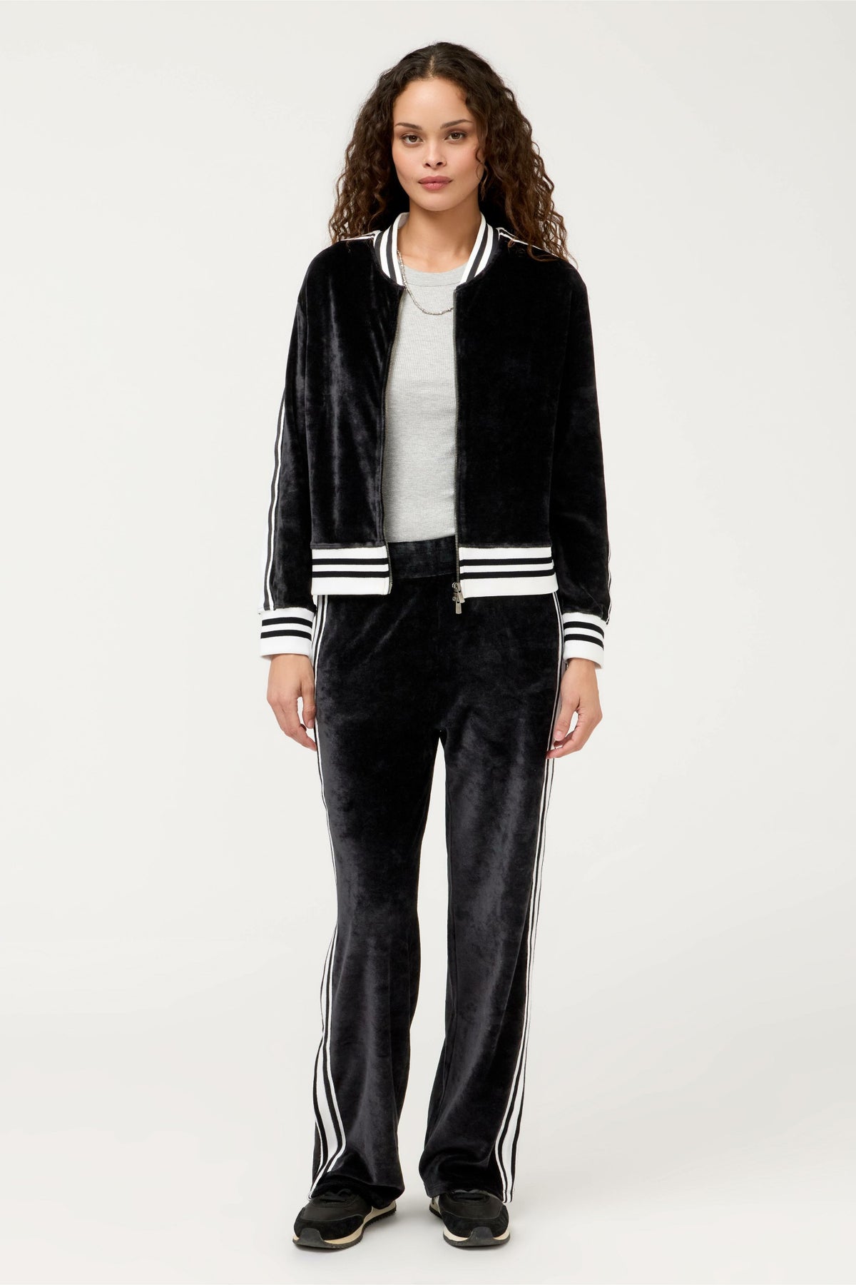 ESSENTIALS VELOUR PANT WITH STRIPE DETAIL - Johnny Was Exclusive