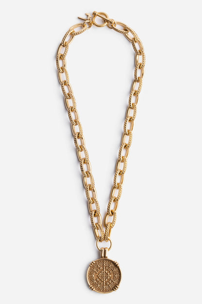 TWO-TONE COIN PENDANT CHAIN - Johnny Was Best Seller