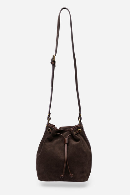 ITALIAN SUEDE CINCH CROSSBODY BUCKETBAG - Johnny Was Signature