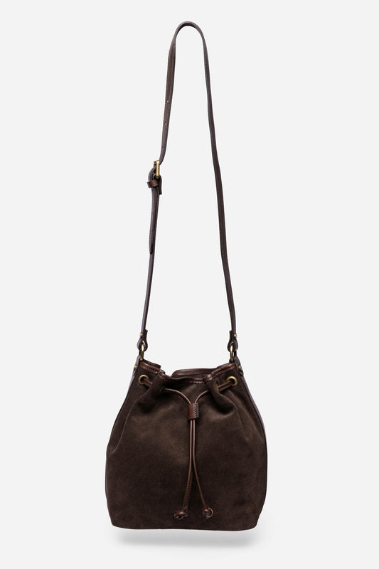 ITALIAN SUEDE CINCH CROSSBODY BUCKETBAG - Johnny Was Signature