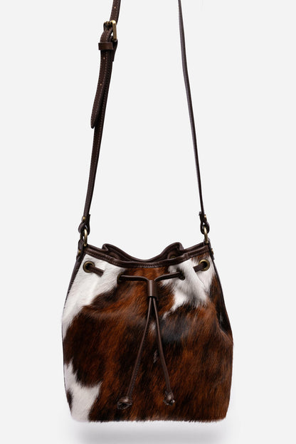 ITALIAN CALF HAIR CINCH CROSSBODY BUCKET - Johnny Was New