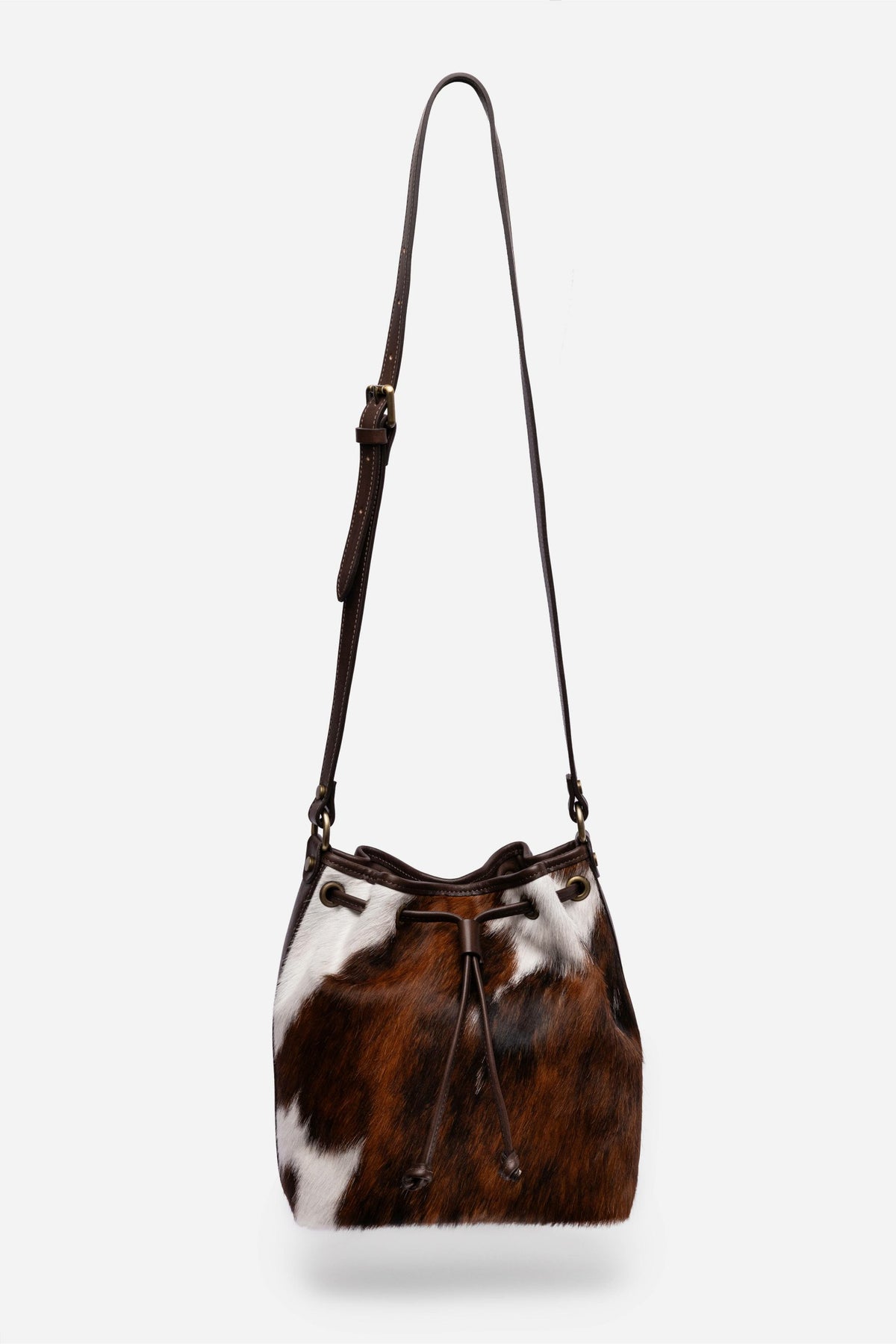 ITALIAN CALF HAIR CINCH CROSSBODY BUCKET - Johnny Was New