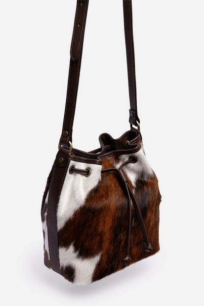 ITALIAN CALF HAIR CINCH CROSSBODY BUCKET - Johnny Was New