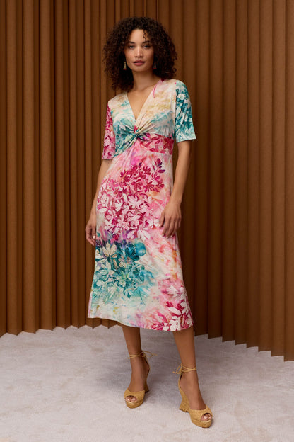 THE JANIE FAVORITE TWIST FRONT MIDI SWING DRESS - Johnny Was Trending