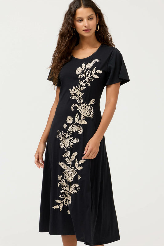 FLUTTER SLEEVE KNIT DRESS - Johnny Was Best Seller
