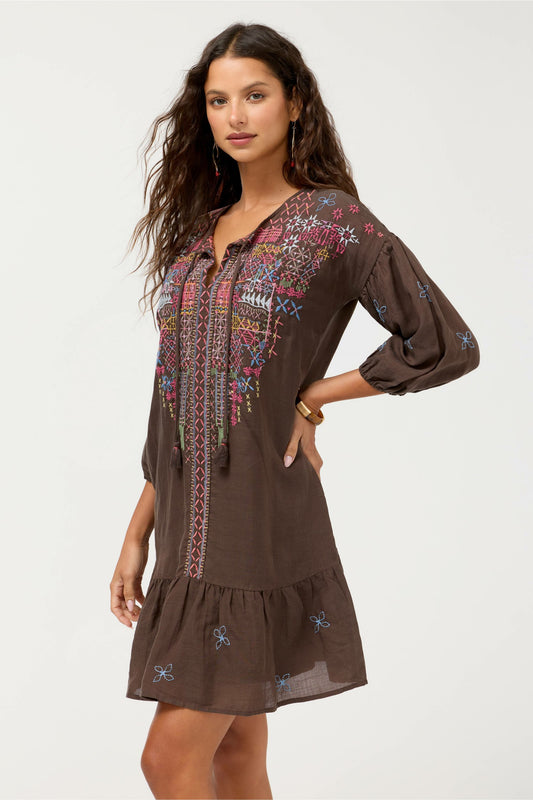 BISHOP SLEEVE FLOUNCE DRESS - Johnny Was Popular