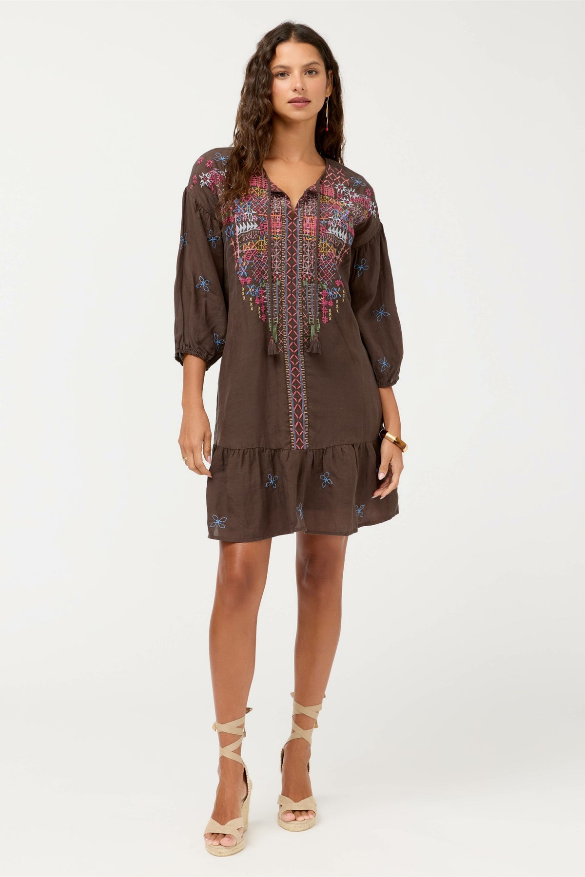 BISHOP SLEEVE FLOUNCE DRESS - Johnny Was Popular