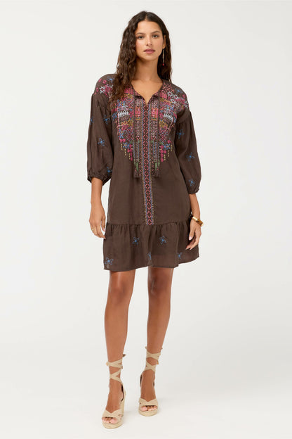 BISHOP SLEEVE FLOUNCE DRESS - Johnny Was Popular