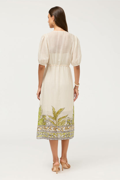 BUTTON FRONT DRAWSTRING DRESS - Johnny Was Best Seller