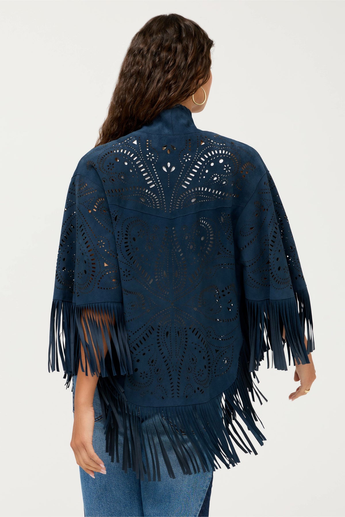 LASER CUT ITALIAN SUEDE PONCHO - Johnny Was Best Seller