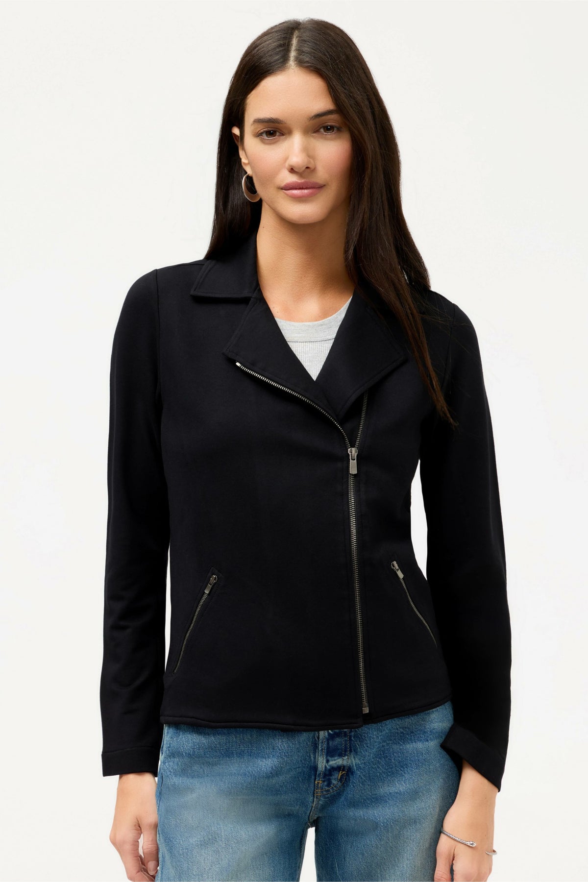 ESSENTIALS FRENCH TERRY MOTO JACKET - Johnny Was New