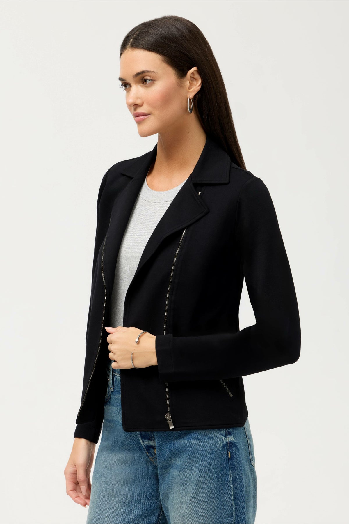 ESSENTIALS FRENCH TERRY MOTO JACKET - Johnny Was New