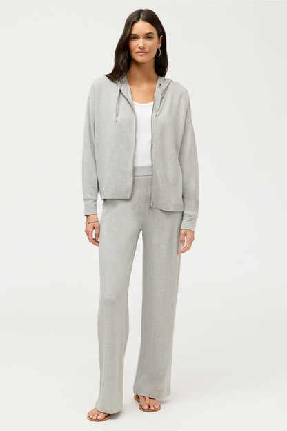 ESSENTIALS SEMI RELAXED LONG SLEEVE ZIP FRONT HOODIE - Johnny Was Featured