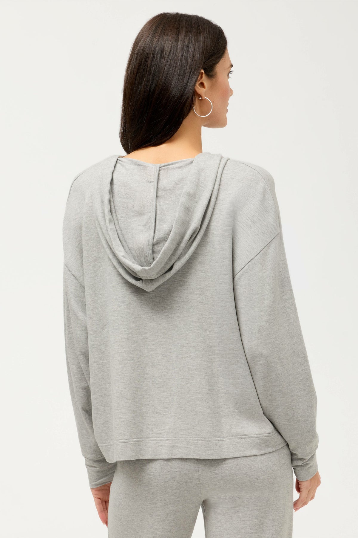 ESSENTIALS SEMI RELAXED LONG SLEEVE ZIP FRONT HOODIE - Johnny Was Featured
