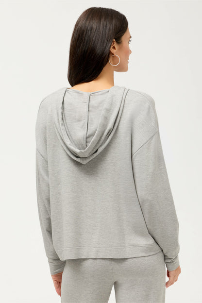ESSENTIALS SEMI RELAXED LONG SLEEVE ZIP FRONT HOODIE - Johnny Was Featured