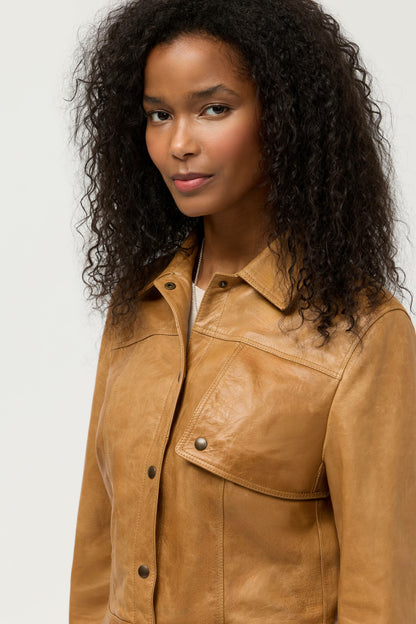 ITALIAN LEATHER BUCKLE JACKET - Johnny Was New