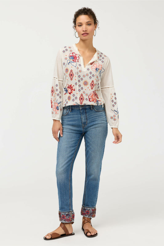 THE CUFFED SLIM STRAIGHT LEG JEAN - Johnny Was Featured