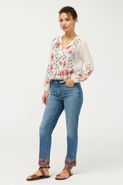 THE CUFFED SLIM STRAIGHT LEG JEAN - Johnny Was Featured
