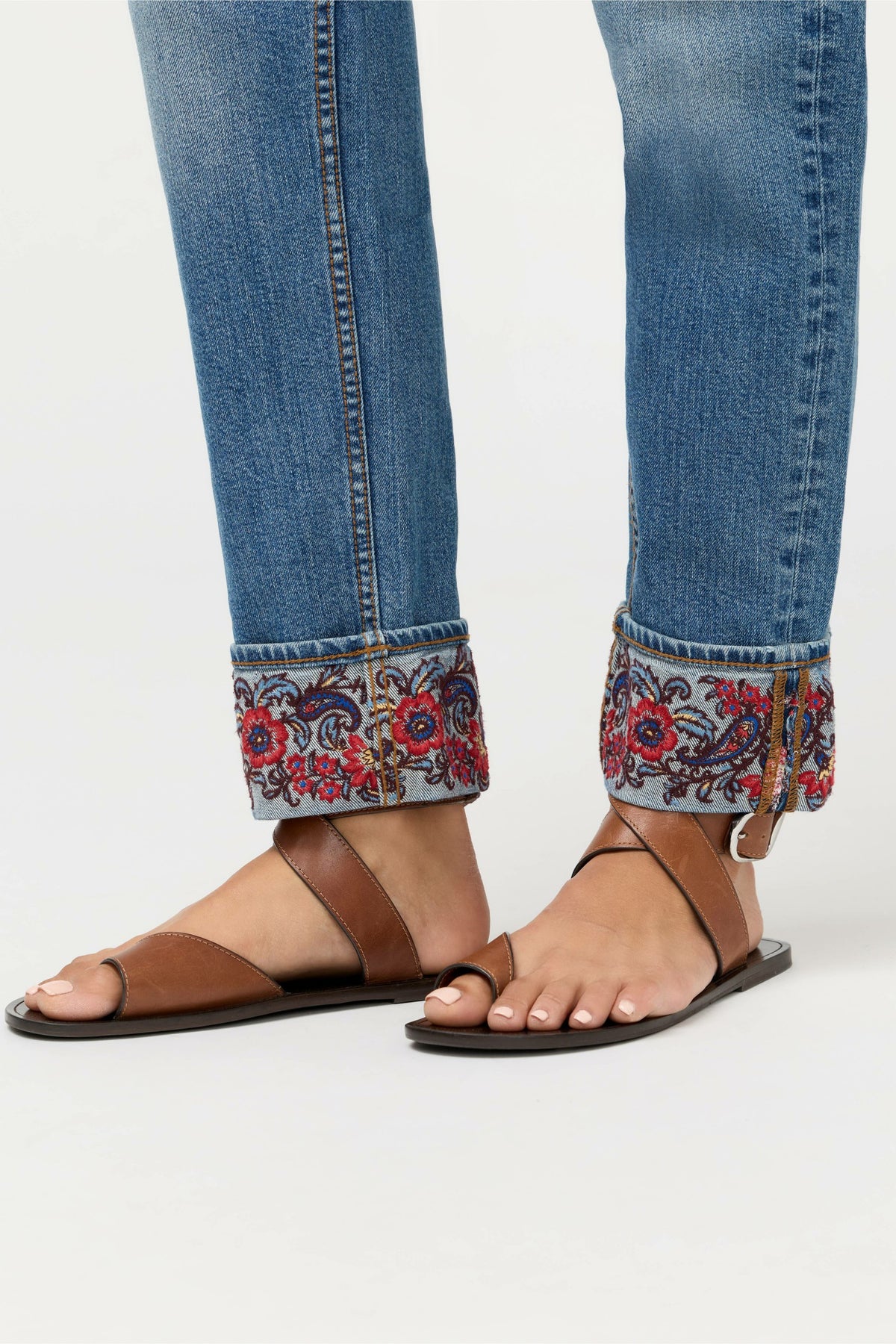 THE CUFFED SLIM STRAIGHT LEG JEAN - Johnny Was Featured