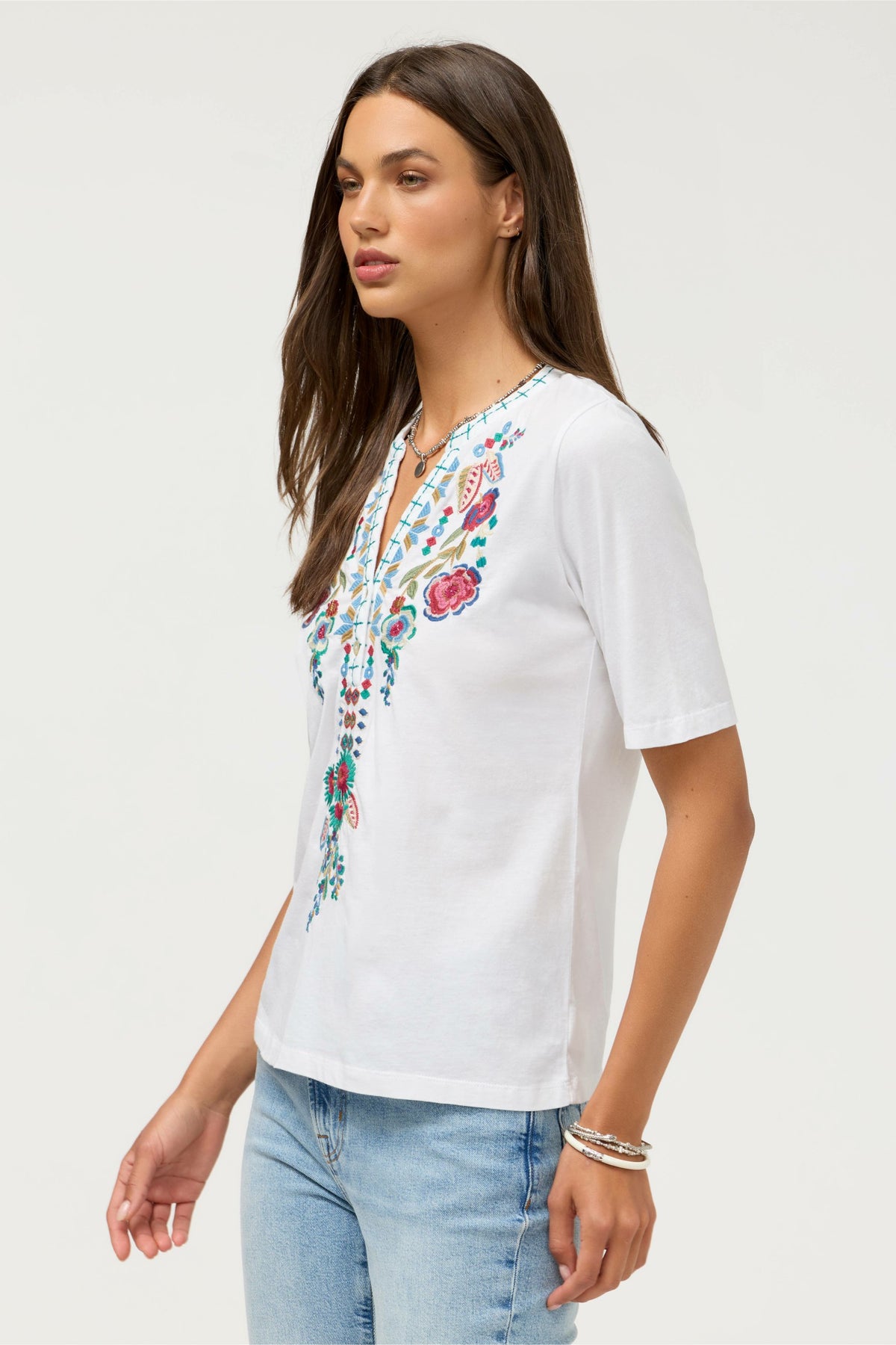 HENLEY KNIT TEE - Johnny Was Signature