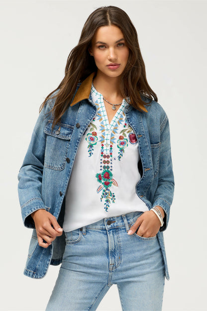 HENLEY KNIT TEE - Johnny Was Signature