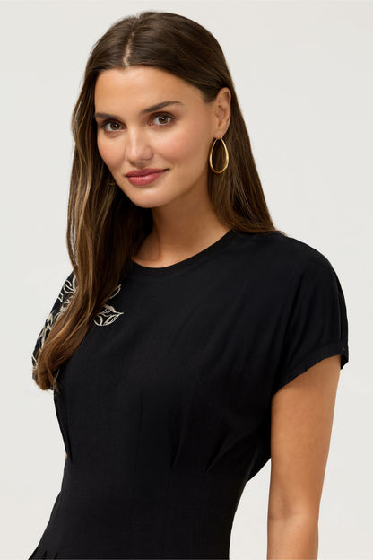 PLEATED WAIST KNIT DRESS - Johnny Was New