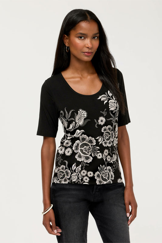 THE JANIE FAVORITE SCOOP NECK FITTED TEE - Johnny Was Popular