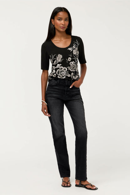 THE JANIE FAVORITE SCOOP NECK FITTED TEE - Johnny Was Popular