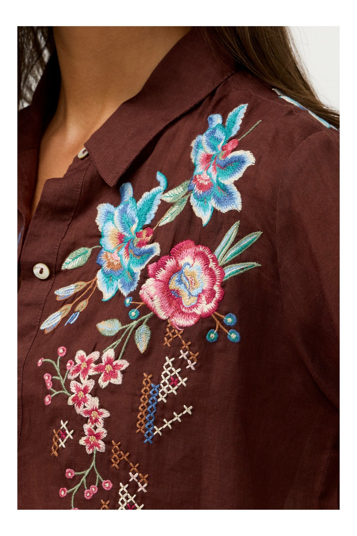 CONTRAST BINDING SHIRT - Johnny Was Best Seller