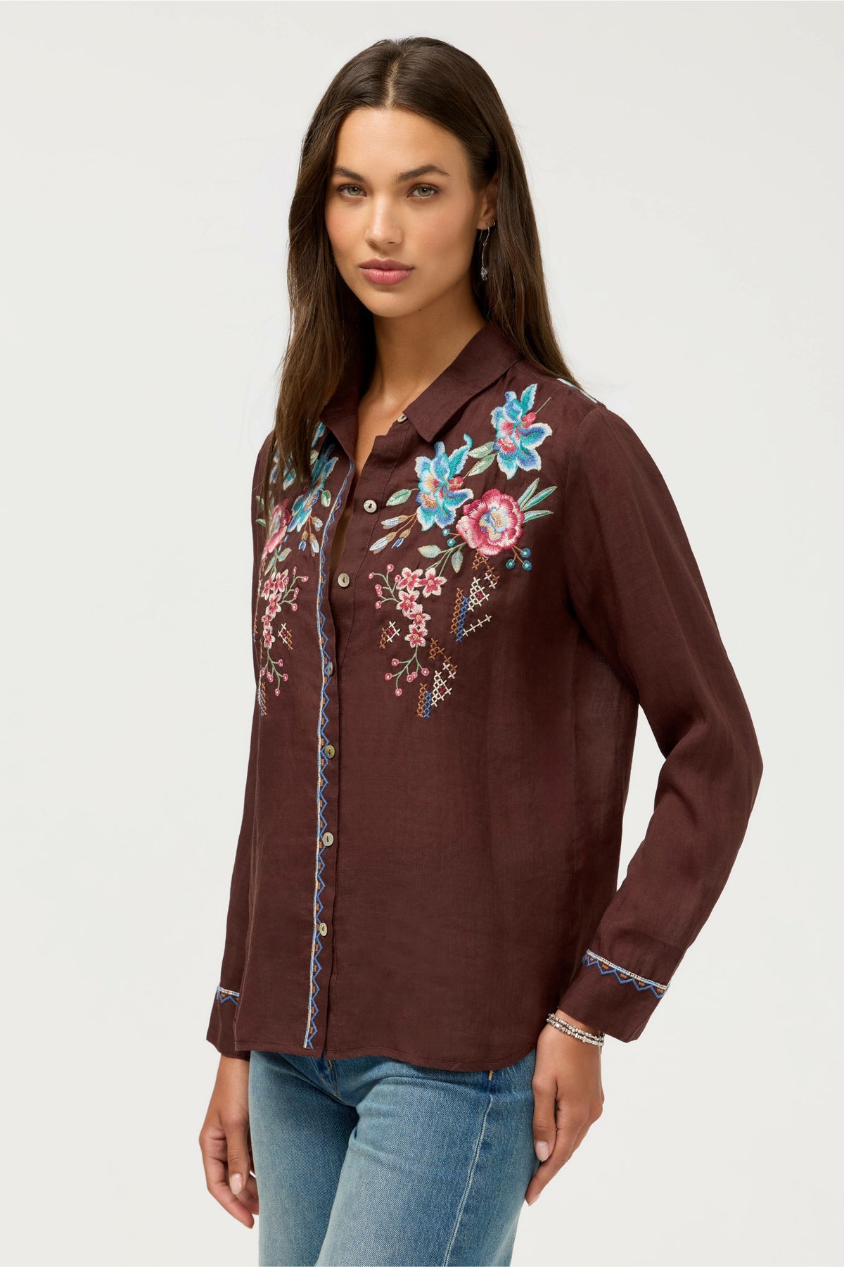 CONTRAST BINDING SHIRT - Johnny Was Best Seller