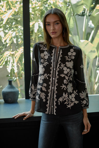 SCALLOP SLEEVE BLOUSE - Johnny Was Recommended
