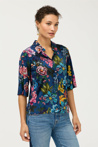 THE JANIE FAVORITE KIMONO SLEEVE BUTTON FRONT TOP - Johnny Was Recommended
