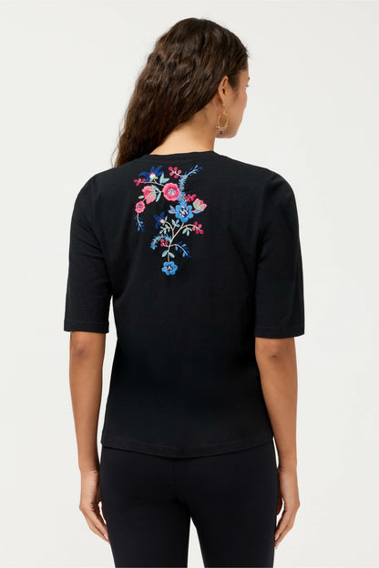CREWNECK ELBOW SLEEVE TEE - Johnny Was Best Seller