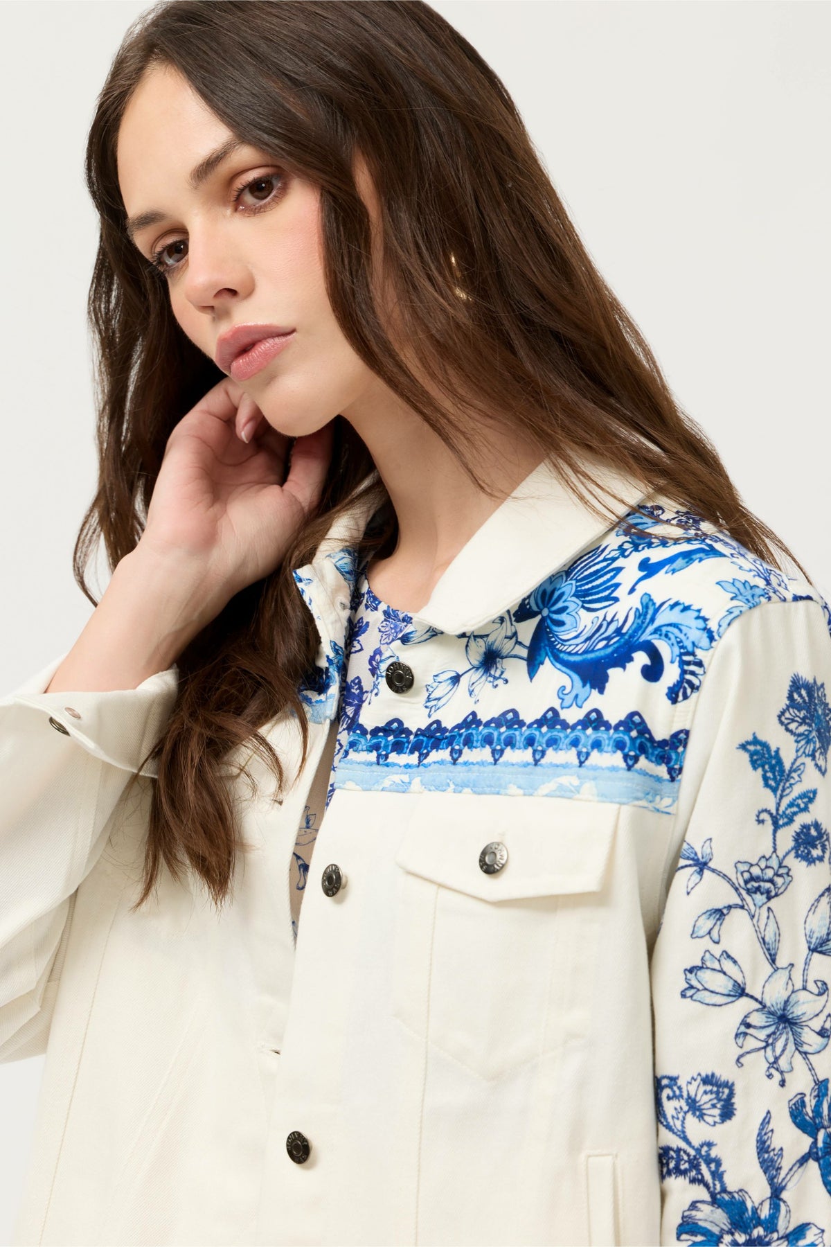 BANDANA DENIM JACKET - Johnny Was Popular