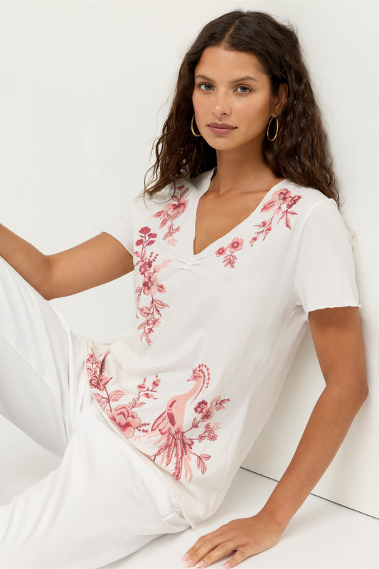 PLEAT FRONT TEE - Johnny Was Signature
