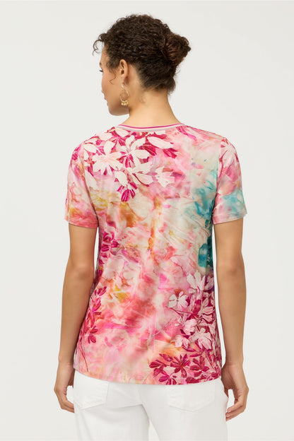 The Janie Favorite Short Sleeve V-Neck Swing Tee - Johnny Was New
