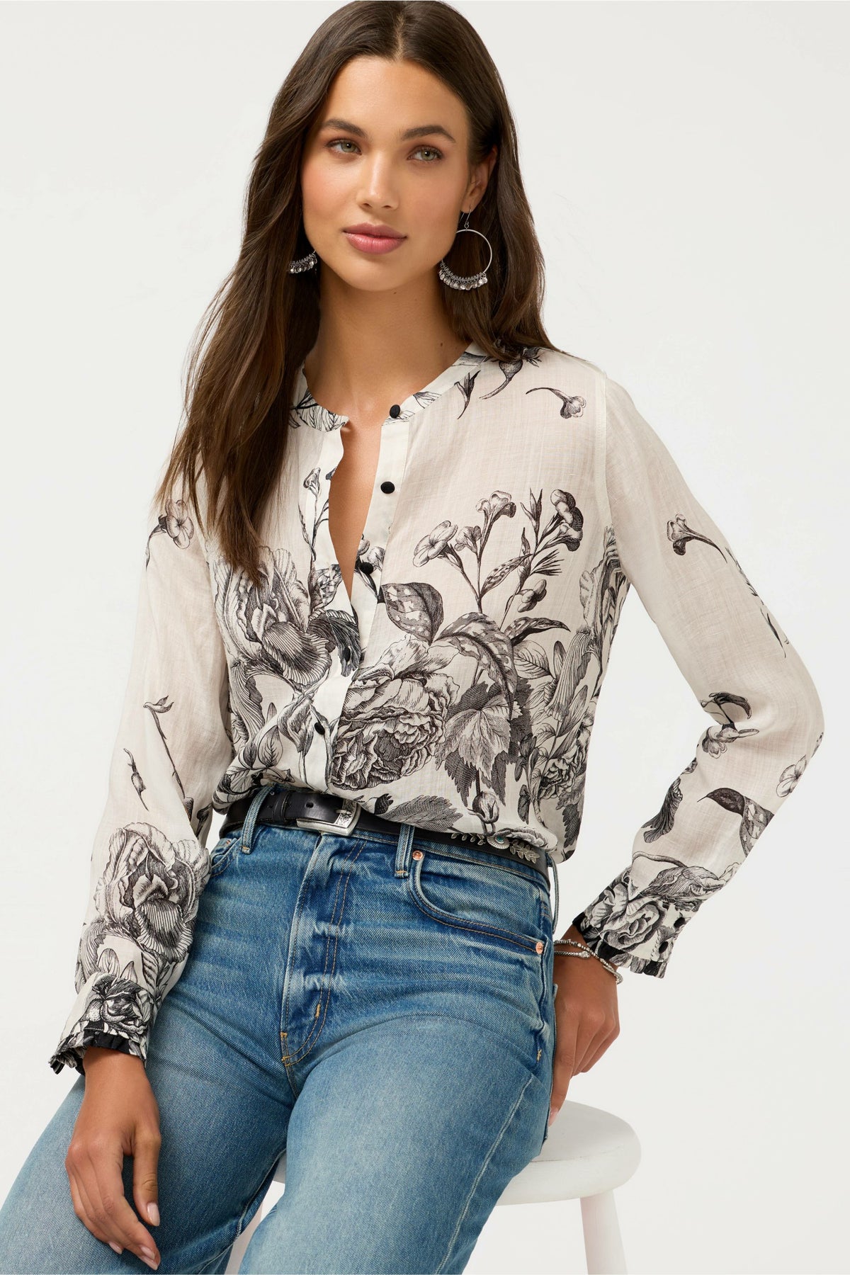 RUFFLE CUFF BLOUSE - Johnny Was New