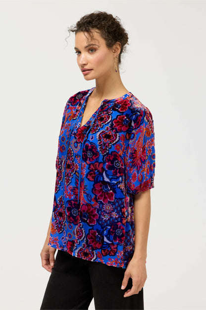 MARGOT SHORT SLEEVE BLOUSE - Johnny Was Exclusive