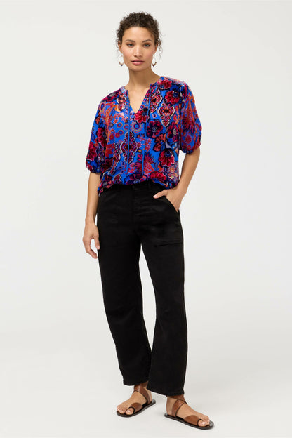 MARGOT SHORT SLEEVE BLOUSE - Johnny Was Exclusive