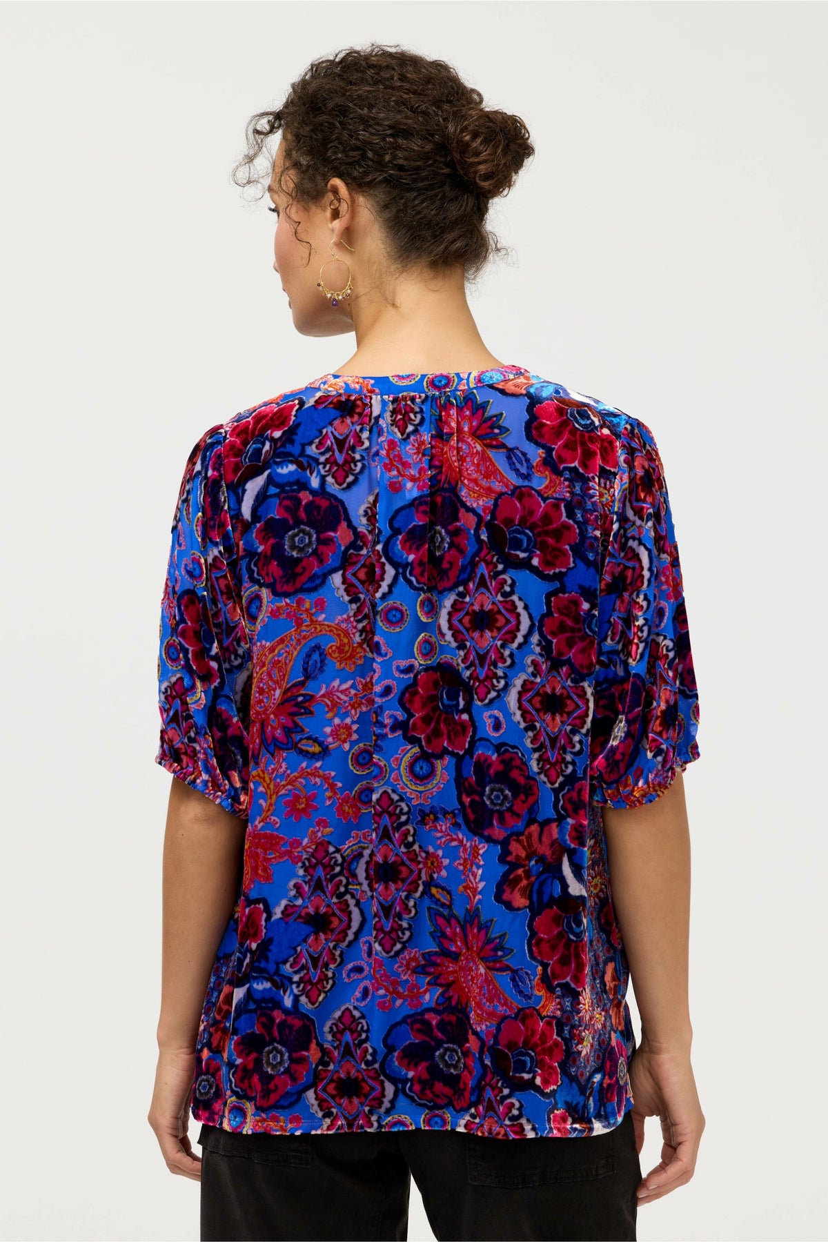 MARGOT SHORT SLEEVE BLOUSE - Johnny Was Exclusive