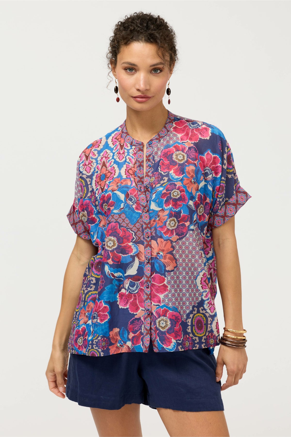 SHIRO BUTTON DOWN SHIRT - Johnny Was Signature