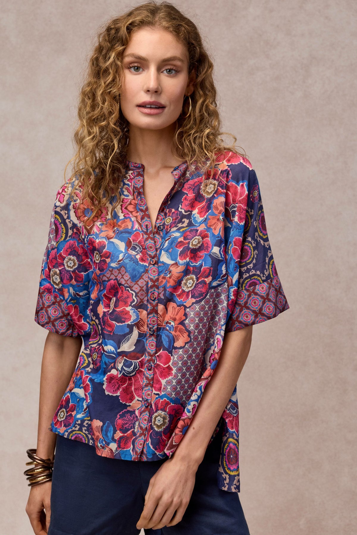 SHIRO BUTTON DOWN SHIRT - Johnny Was Signature