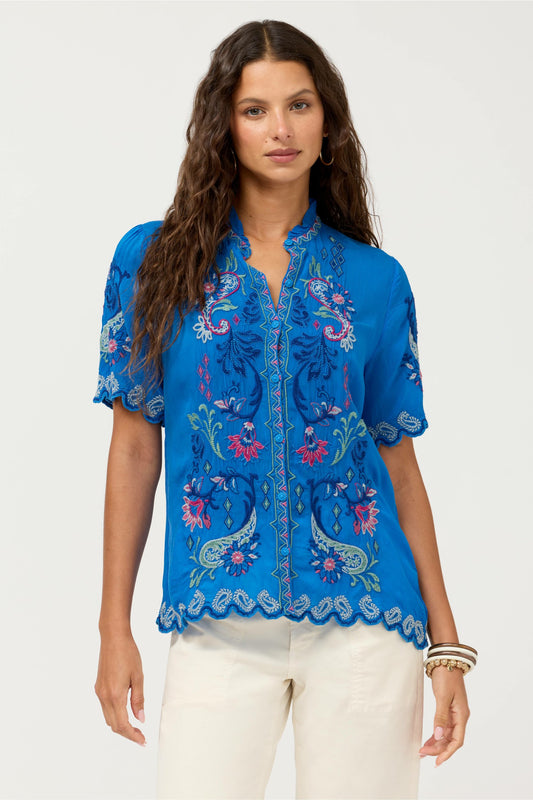 AMYLE SHORT SLEEVE SHIRT - Johnny Was New