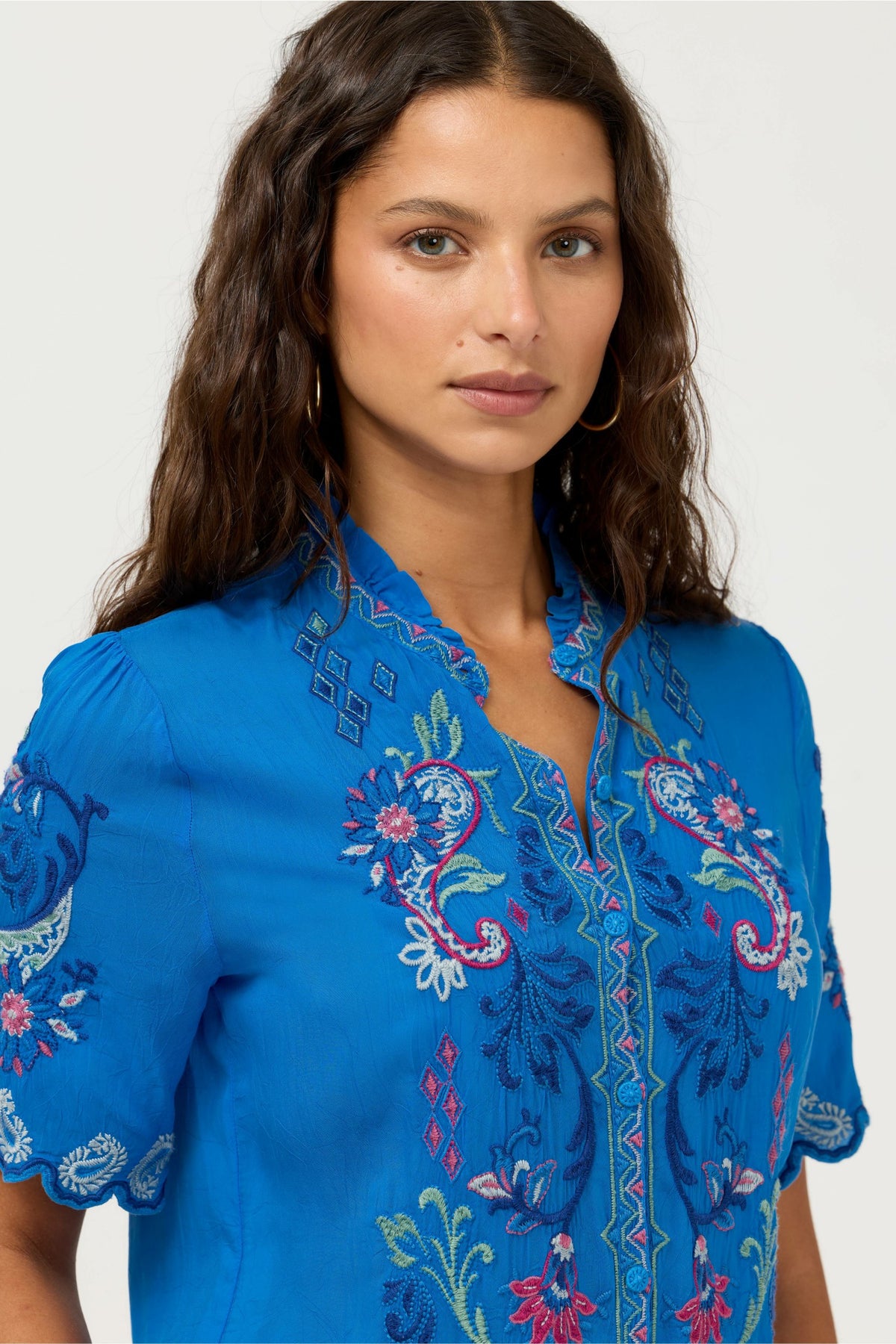 AMYLE SHORT SLEEVE SHIRT - Johnny Was New